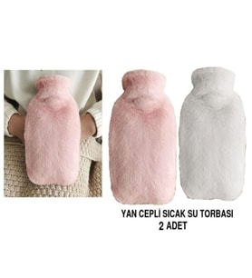 SICAK SU TORBASI 2 ADET,YAN CEPLİ PELUŞ TERMOFOR 27x17x2cm  750ml