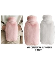 SICAK SU TORBASI 2 ADET,YAN CEPLİ PELUŞ TERMOFOR 27x17x2cm  750ml