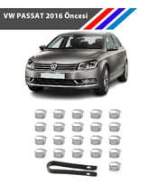Otozet - VW Passat Bijon Civata Kapağı Krom Renk 21 Parçalı Set 17mm 2016 Öncesi