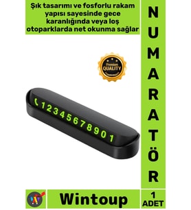 #Numaratör Mıknatıslı Magnetli Telefon Numarası Park Kartı Torpido Üstü Siyah Araç Aç-Kapa Fosforlu