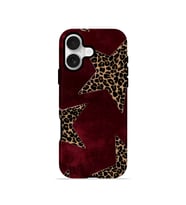 iPhone 16 Vorian Çift Katmanlı Kılıf Bordeaux Leopard Star
