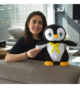 Pababo 50 cm Pelüş Sevimli Penguen (Siyah)
