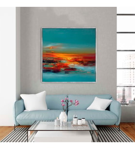 Sunset - Yağlı Boya Dokulu Tablo