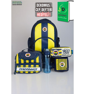 YENİ SEZON LİSANSLI FENERBAHÇE FULL SET ÇUBUKLU OKUL,3 BÖLMELİ BESLENME ÇANTASI VE KALEM ÇANTASI İLE 700 ML MATARA,BESLENME KABI