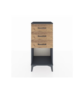 Arges Komodin 3 Çekmeceli 44x30x96 Antrasit-Çam