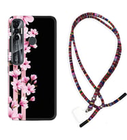 Tecno Spark 6 6 Go 8C 8 Pro 7 7 Pro Kılıf Boyun Asklı Rasta Silikon Pink Flowers 3 1393