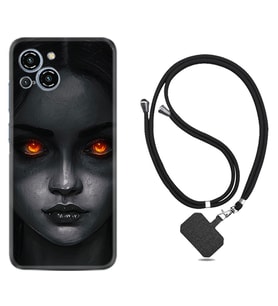 Reeder S23 Max Pro Kılıf Resimli Boyun Askılı İpli Desenli Silikon Series Dark Woman 1887