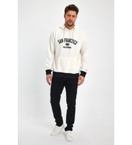 ALEXANDERGARDI KAPÜŞONLU BASKILI SWEATSHIRT (UN-757A06) (Beyaz)