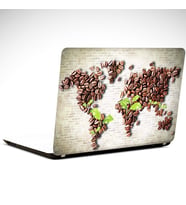 Kahveler ve Yapraklar Laptop Sticker 15.6 inch (38X27CM)