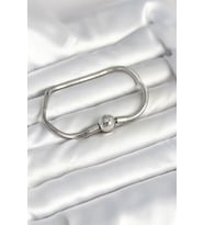 Gümüş Renk Pirinç Charm Bileklik - TJ-BB8015