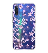 Xiaomi Mi 9 Uyumlu Kapak Floral Pudra Tasarımlı Şeffaf Silikon Kılıf