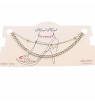 Gümüş Renk Top Ve Cadena Zincir Halhal - 1827