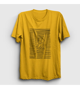 Presmono Unisex Sarı Hand Symbol Music Rock T-Shirt 315051tt (Sarı)