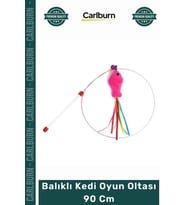 Özel Üretim Dayanıklı İnteraktif Hareketli Esnek Peluş Eğlenceli Balıklı Kedi Oyun Oltası 90 Cm