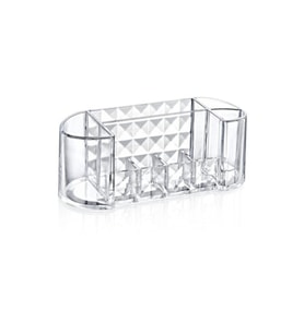 Diamond Oval Organizer Kapaklı Şık Makyaj ve Takı Düzenleyici  Banyo & Masaüstü Organizer
