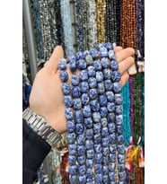 Sodalit Taşı Tımbıl Kesim 13x18mm Doğal Taş Dizi