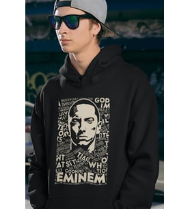 Eminem Rapper Baskılı Unisex Oversize Hoodie