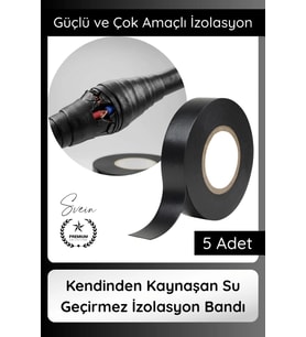 #EriyenBant 20mmx3m Su Geçirmez Eriyen Bant Kendinden Kaynaşan İzolasyon Bandı Suya Dayanıklı 5 Ad.