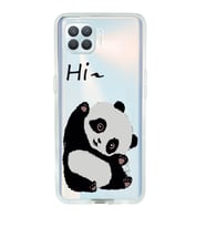 Oppo Reno 4 Lite Uyumlu Sevimli Panda Desenli Şeffaf Telefon Kılıfı
