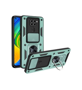 Northcity Xiaomi Redmi Note 9 4G Uyumlu Kılıf Pars Lens Yüzüklü Silikon - Yeşil