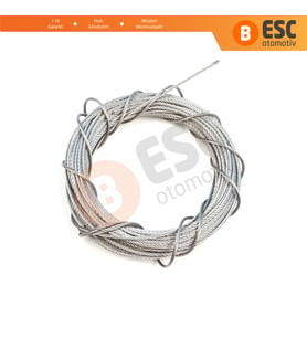 Araç Cam Kriko Tamiri için 7x7 Çelik Tel Halat Tamir Kablosu Çap: 1.5 mm Uzunluk: 10 metre