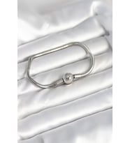 Gümüş Renk Pirinç Charm Bileklik - TJ-BB8015