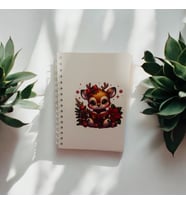 Yeni Yıl Temalı Geyikli Spiralli Çizgili Defter
