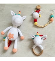 Amigurumi Unicorn Uyku Arkadaşı Üçlü Set
