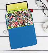 BK Gift Modern Soyut Tasarımlı Taşınabilir Koruyucu Tablet Kılıfı & Organizer Çanta - Mavi-8