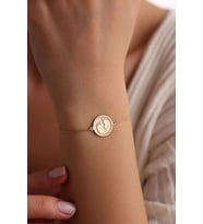 Kişiye Özel Bebek Ayak İzi Model Bileklik 925K Gümüş (Gold)