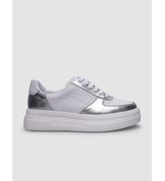 %100 Hakiki Deri Beyaz Bağcıklı Kadın Sneaker