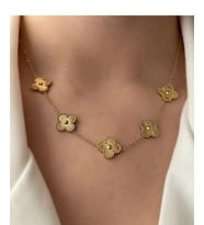 Kadın 4 Yapraklı Gold Renk Van Cleef Model Altın Kaplama Paslanmaz Çelik Kolye