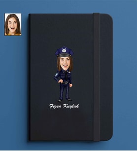 Kişiye Özel Kadın Model 13x21 Siyah Defter-21