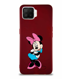Oppo A73 Soft Premier Kapak Minnie Mouse-D Tasarımlı Silikon Kılıf - Mürdüm (Şeffaf)