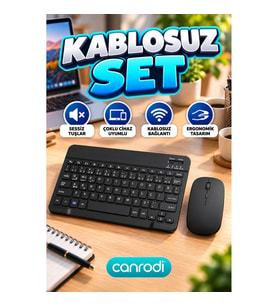 Sessiz Tuşlu Kablosuz Klavye ve Ergonomik Mouse Seti – Çoklu Cihaz Uyumlu