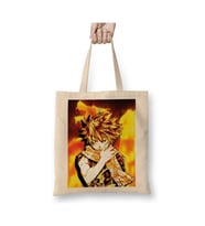Fairy Tail Natsu Dragneel Fire Dragon Beyaz Bez Çanta Uzun Saplı Alışveriş Çantası Plaj Çantası