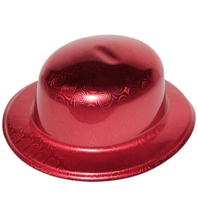 Kırmızı Renk Hologramlı Plastik Yuvarlak Melon 27x24 Cm