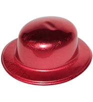 Kırmızı Renk Hologramlı Plastik Yuvarlak Melon 27x24 Cm