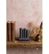 Vintage Kitaplar 3'lü Mum - Mumelia Candles Doğal Soya, El Yapımı, Dekoratif - Gri