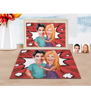 BK Gift Kişiye Özel Sevgililer Karikatürlü 1000 Parça Profesyonel Puzzle-80