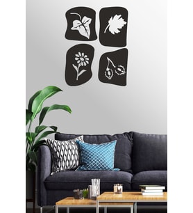 AntDesign 3mm Mdf Lazer Kesim 4 Parça Yaprak Temalı Dekoratif Tablo 40 x 50