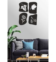 AntDesign 3mm Mdf Lazer Kesim 4 Parça Yaprak Temalı Dekoratif Tablo 40 x 50