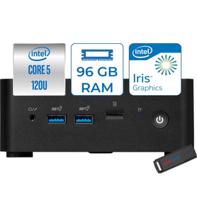 Msı Cubı Nuc Intel Core 5 120U 96GB Ddr5 2tb SSD Iris Xe Graphics Freedos Mini Bilgisayar 1M013BEUF23 + Zettausbbellek