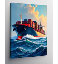 Kanvas Tablo Fırtınadaki Yük Gemisi