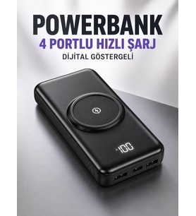 10.000 Mah Powerbank 4 Portlu Hızlı Şarj Dijital Göstergeli