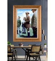 Altın Varaklı Çerçeveli Paspartulu Atatürk Tablo nh381 (Gold)
