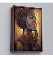 Çerçeveli Afrikalı Kadın Portresi Pop Art Duvar Tablosu (Siyah)