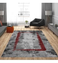 Rovigo Home Dijital Baskı Yıkanabilir Kaymaz Taban Salon Halısı Ve Yolluk RVG0825-FNL35 (Bordo)