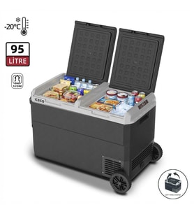 ICECO MCD95D 12/24Volt 95 Litre Kompresörlü Çift Bölmeli Tekerlekli Outdoor Oto Buzdolabı/Dondurucu