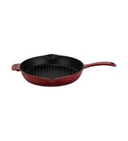 Lava Demir Döküm Yuvarlak 28 cm Izgara Tavası Bordo